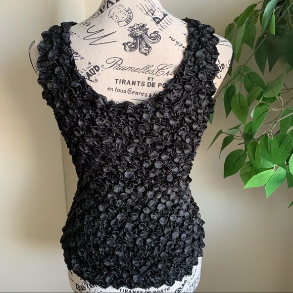 Sister Brand Textured Stretchable Sleeveless Top Black Sz One Size - Picture 6 of 11